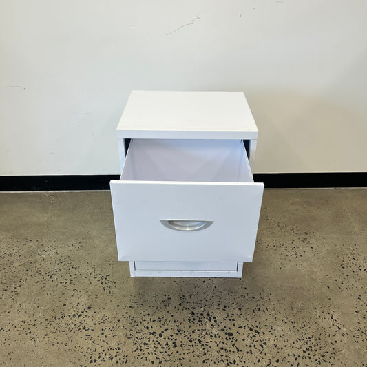 Metal 2 Drawer Pedestal in White