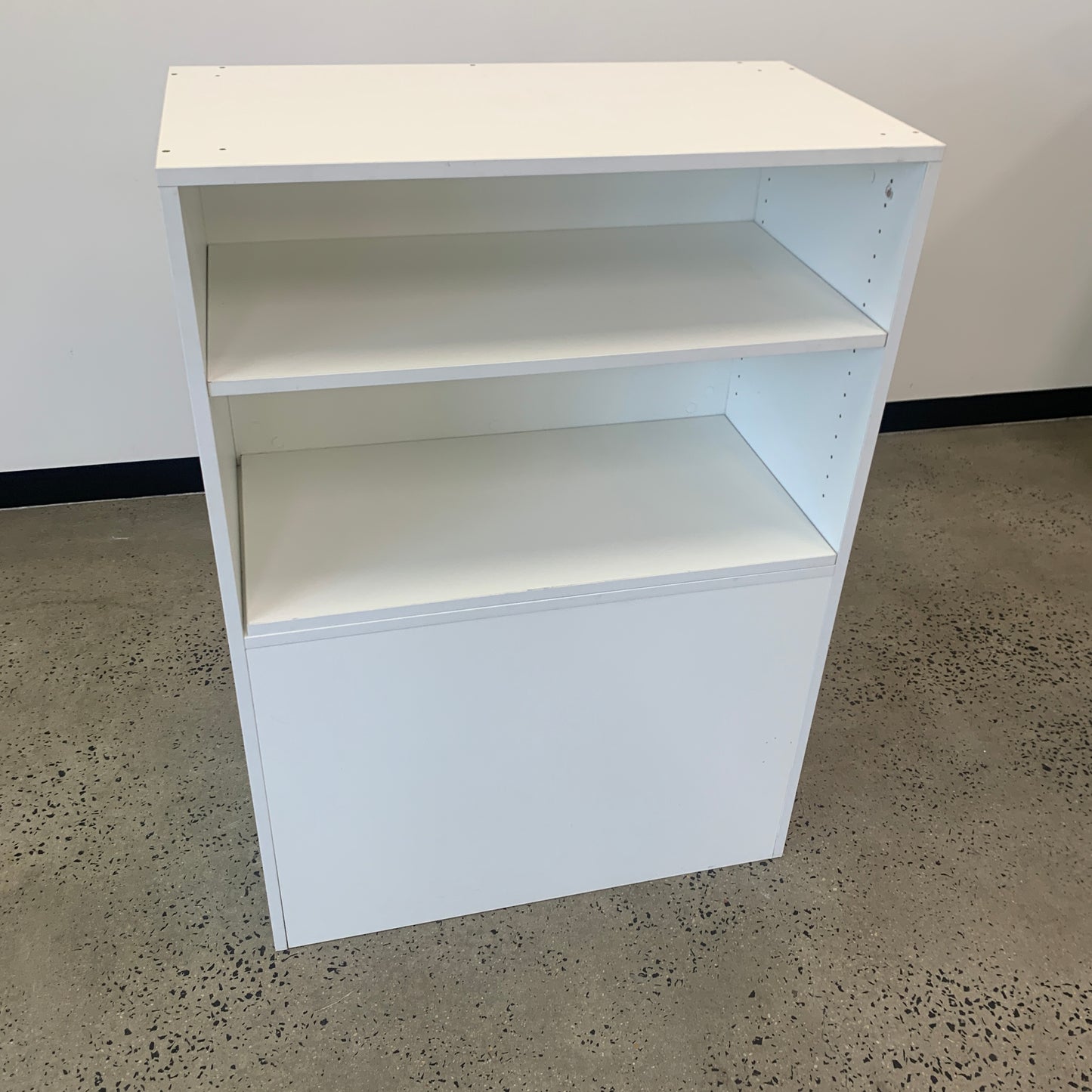 Office Shelving Unit White Double Sided with Drawers