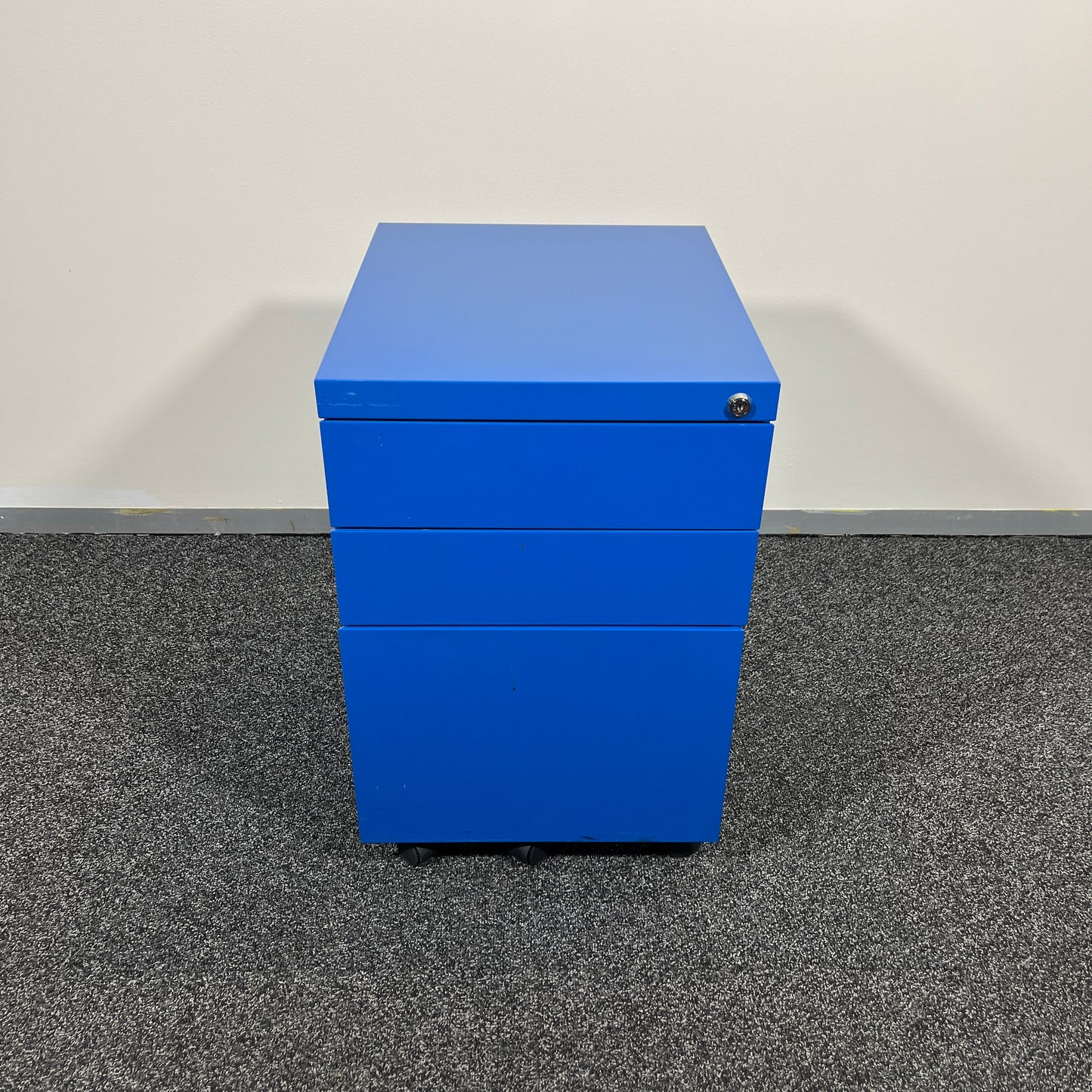 Schiavello 3 Drawer Blue Metal Pedestal