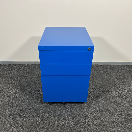 Schiavello 3 Drawer Metal Pedestal Caddy in Blue