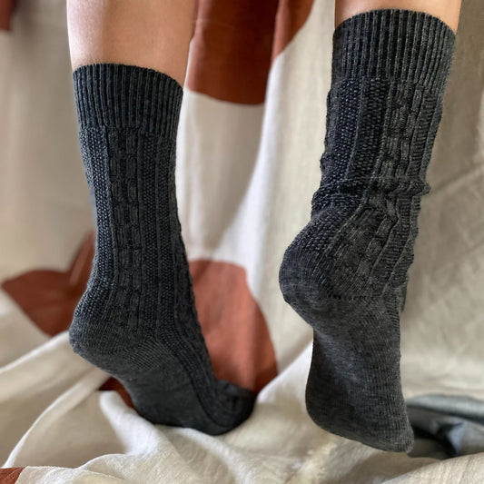 Tightology Chunky Cable Merino Wool Socks - One size