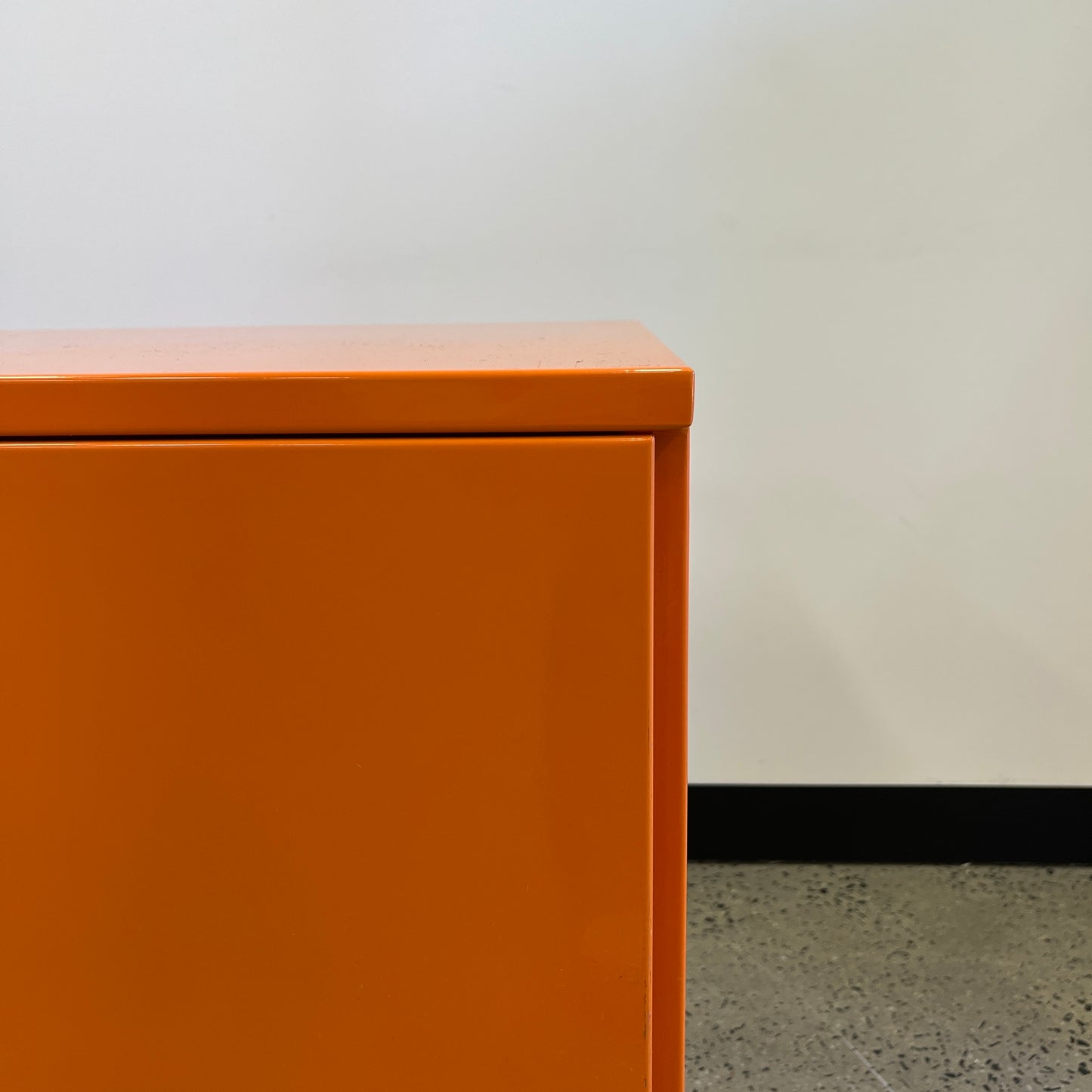 Planex Virtu 2 Drawer Cabinet in Orange Metal