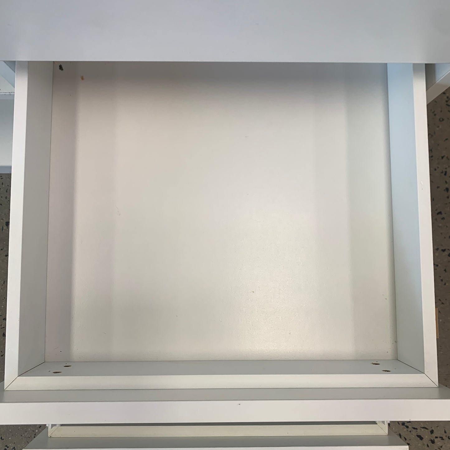 Office Shelving Unit White Double Sided with Drawers