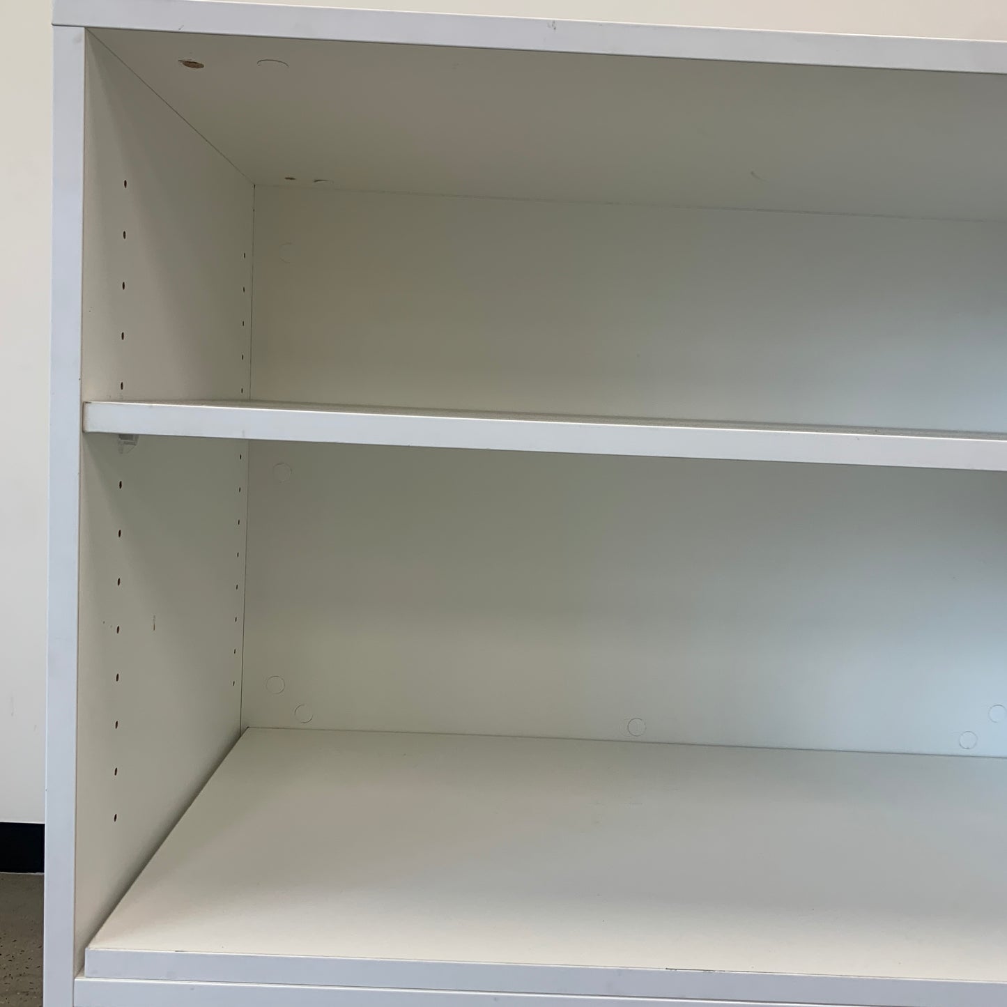 Office Shelving Unit White Double Sided with Drawers