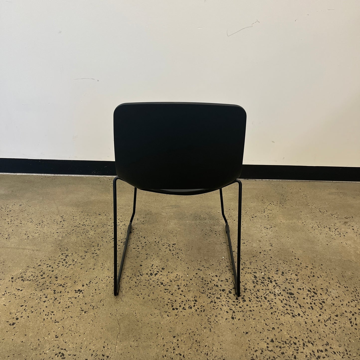 Wasowsky Black Plastic Chair with Metal Base