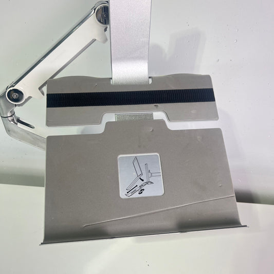 Humanscale Single Monitor Arm M2 Polished Aluminium with Laptop Tray