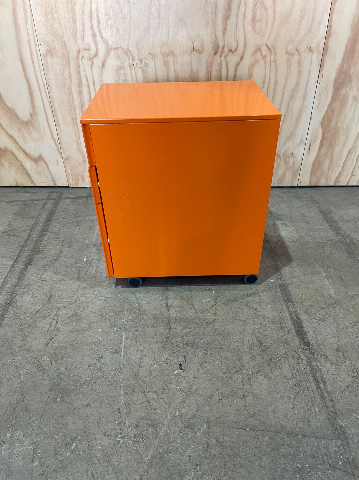 Metal Orange 3 Drawer Pedestal