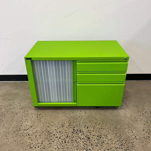 Schiavello Cache Tambour Caddy with 3 Drawers Green