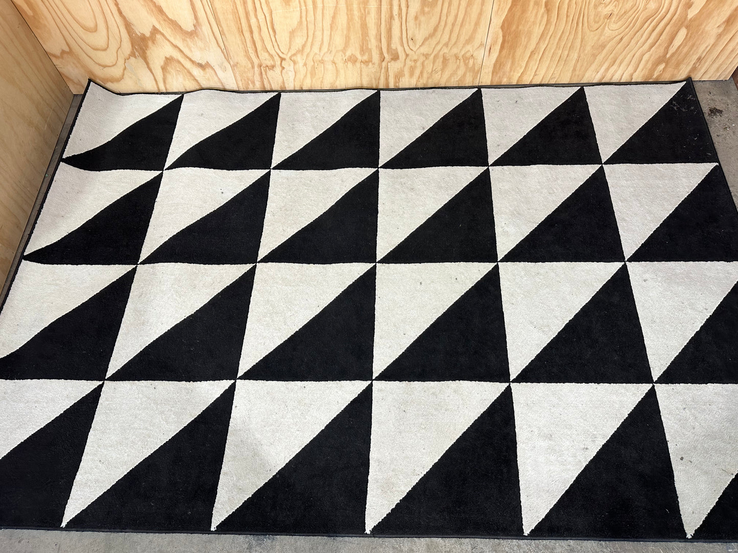 Ikea 'SILLERUP' Geometric triangular pattern rug by Synnove Mork