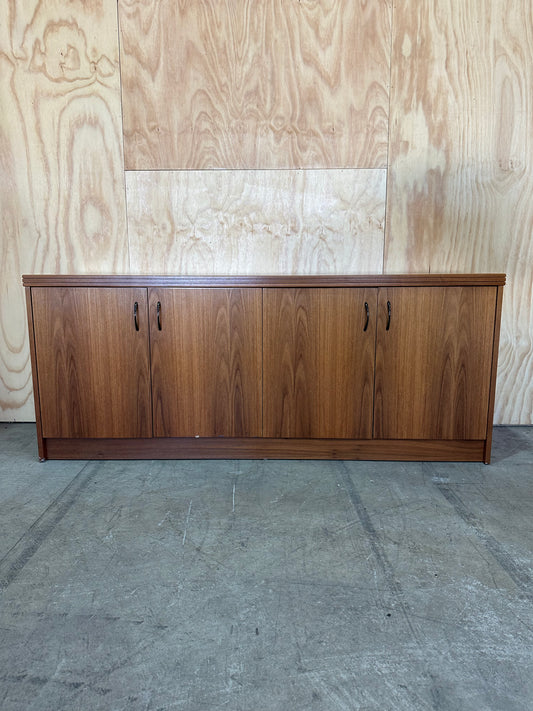 Vintage Long Custom Timber 4 Door Sideboard