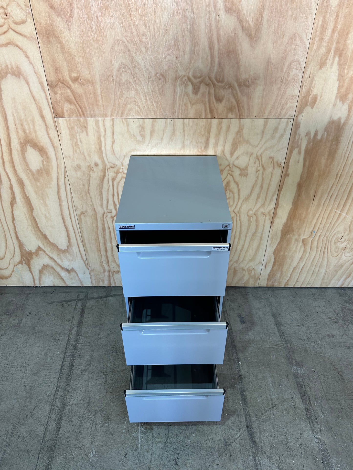 EliteBuilt Three Drawer Grey Filing Cabinet