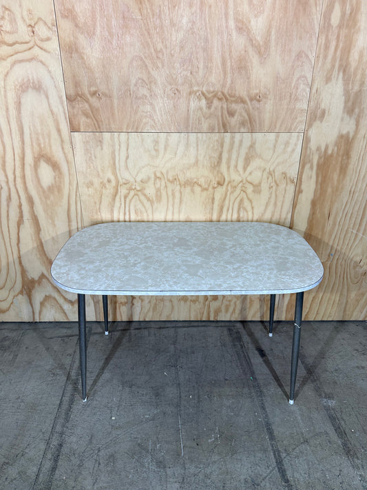 Vintage Pearl Veneer Table on Chrome Legs