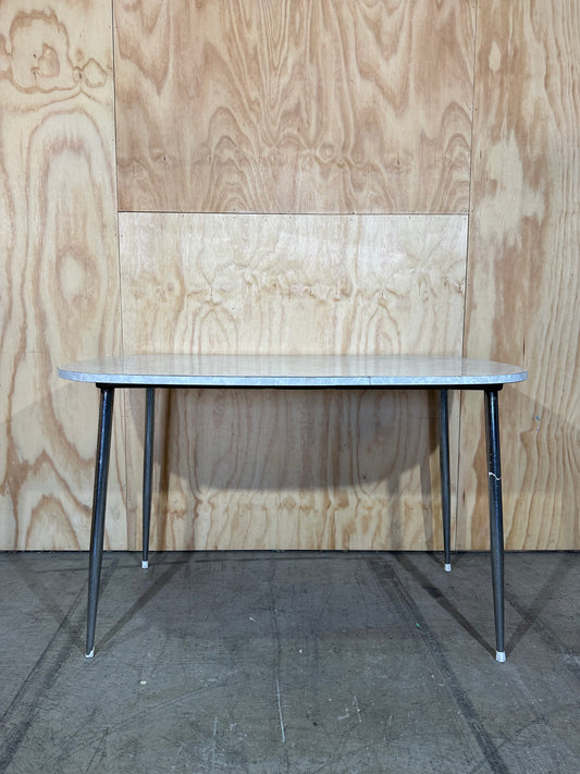 Vintage Pearl Veneer Table on Chrome Legs