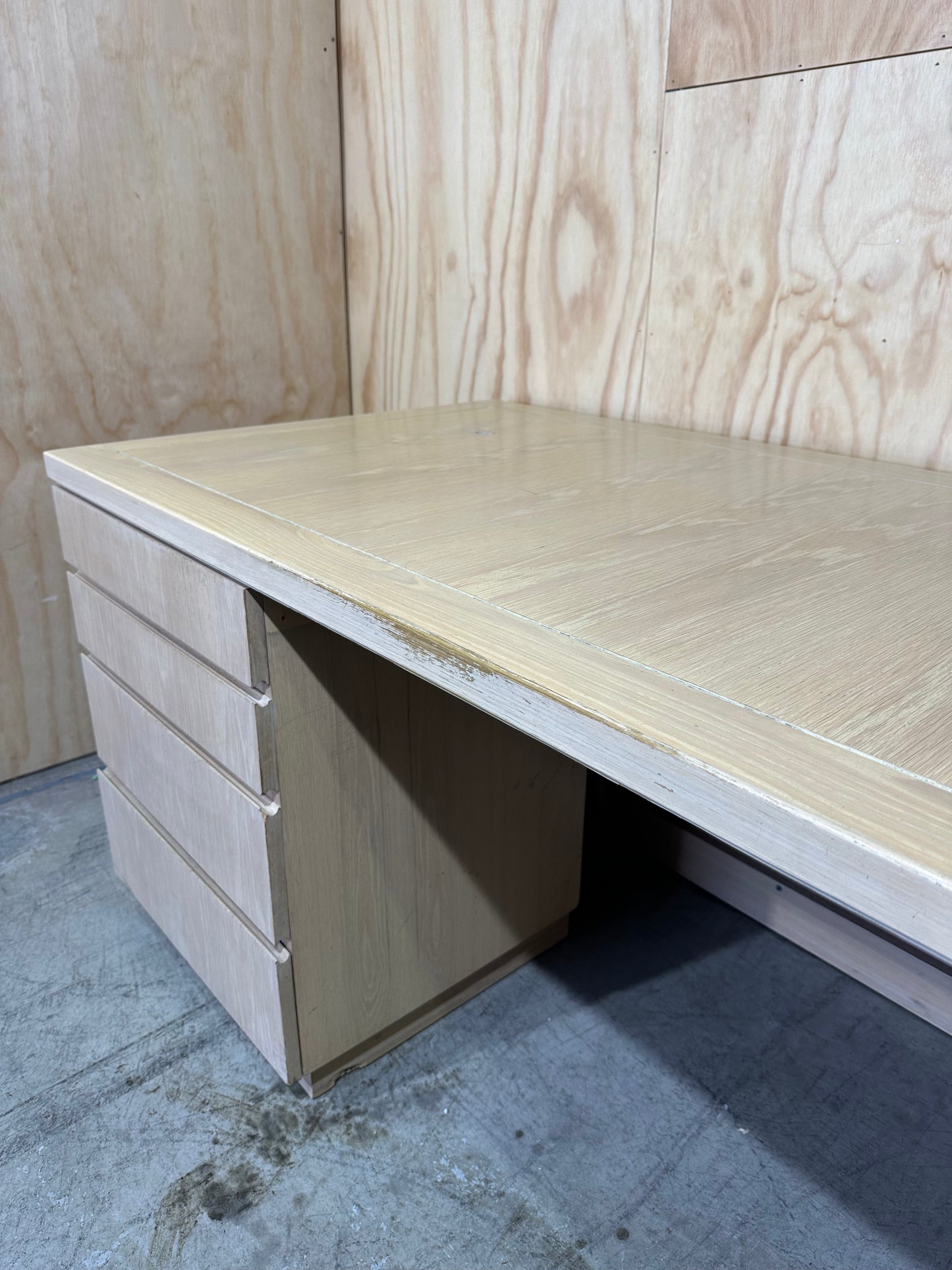 4 Drawer Timber Veneer Desk