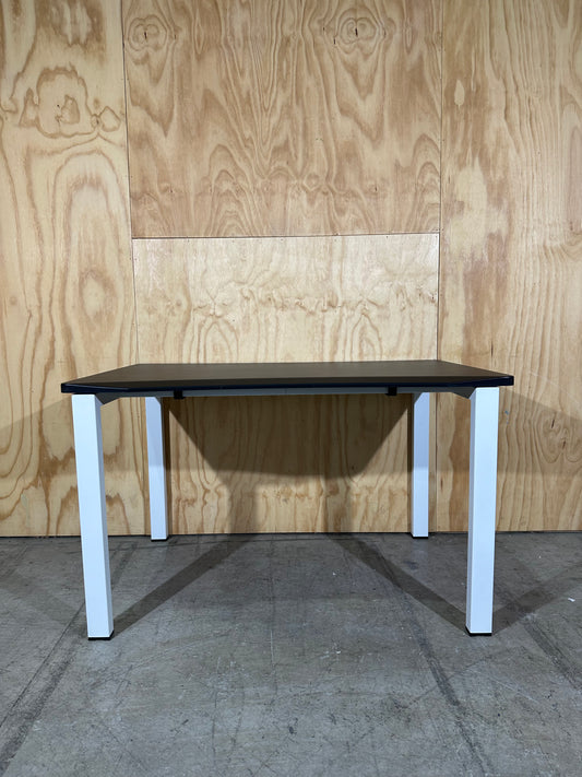 Black desk with curved edge