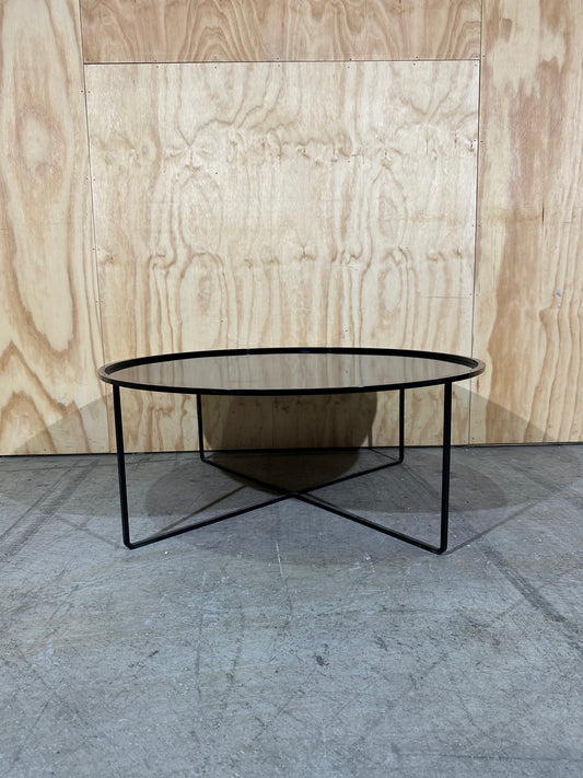 Low round coffee table in black