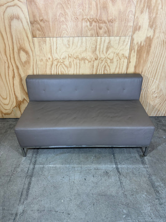 2 person vinyl sofa on chrome base