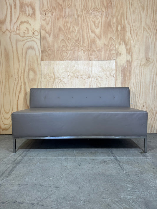2 person vinyl sofa on chrome base