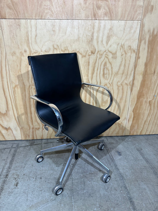 Black leather office chair