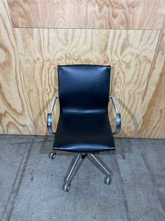 Black leather office chair