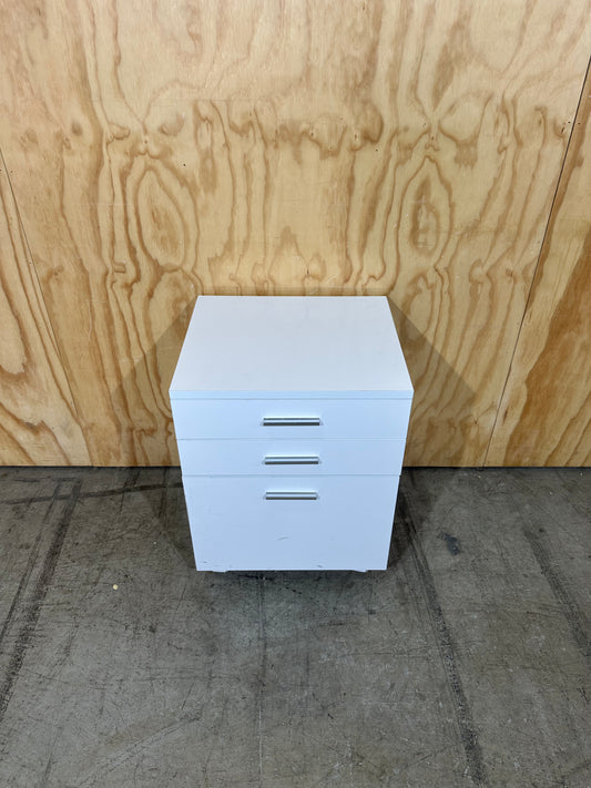 White laminate 3 drawer pedestal