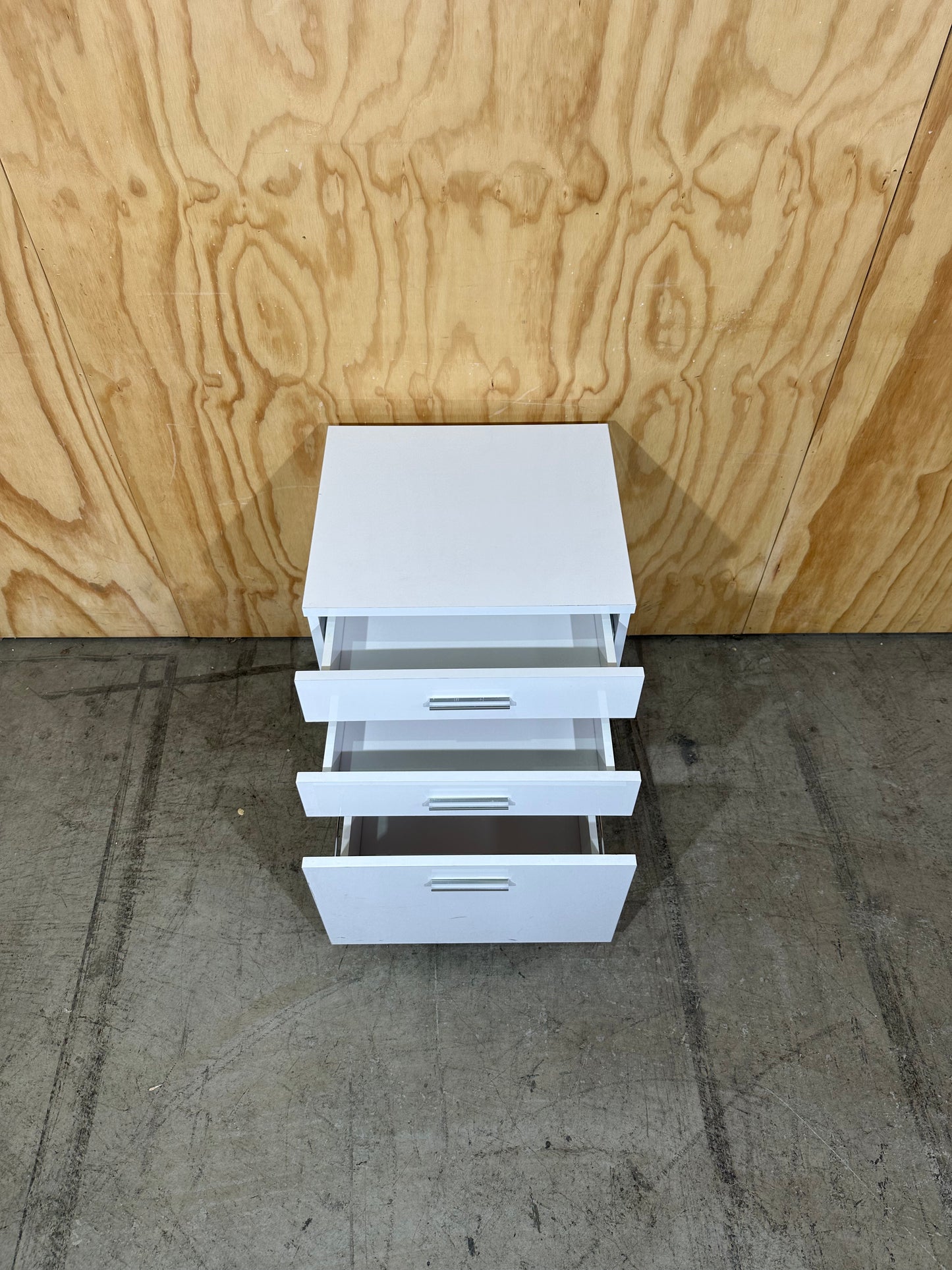 White laminate 3 drawer pedestal