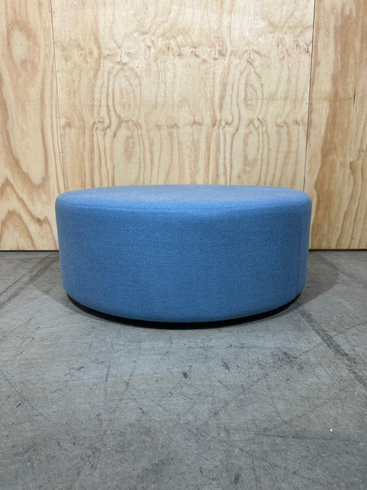 Light blue circular ottoman