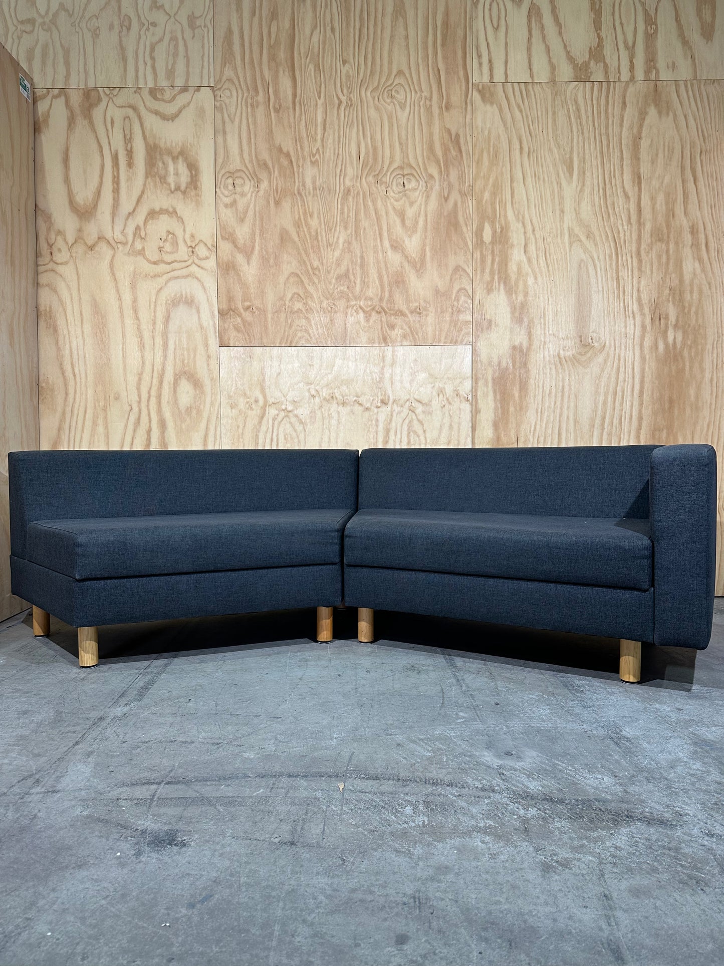 Two Part Modular Corner Couch Dark Grey