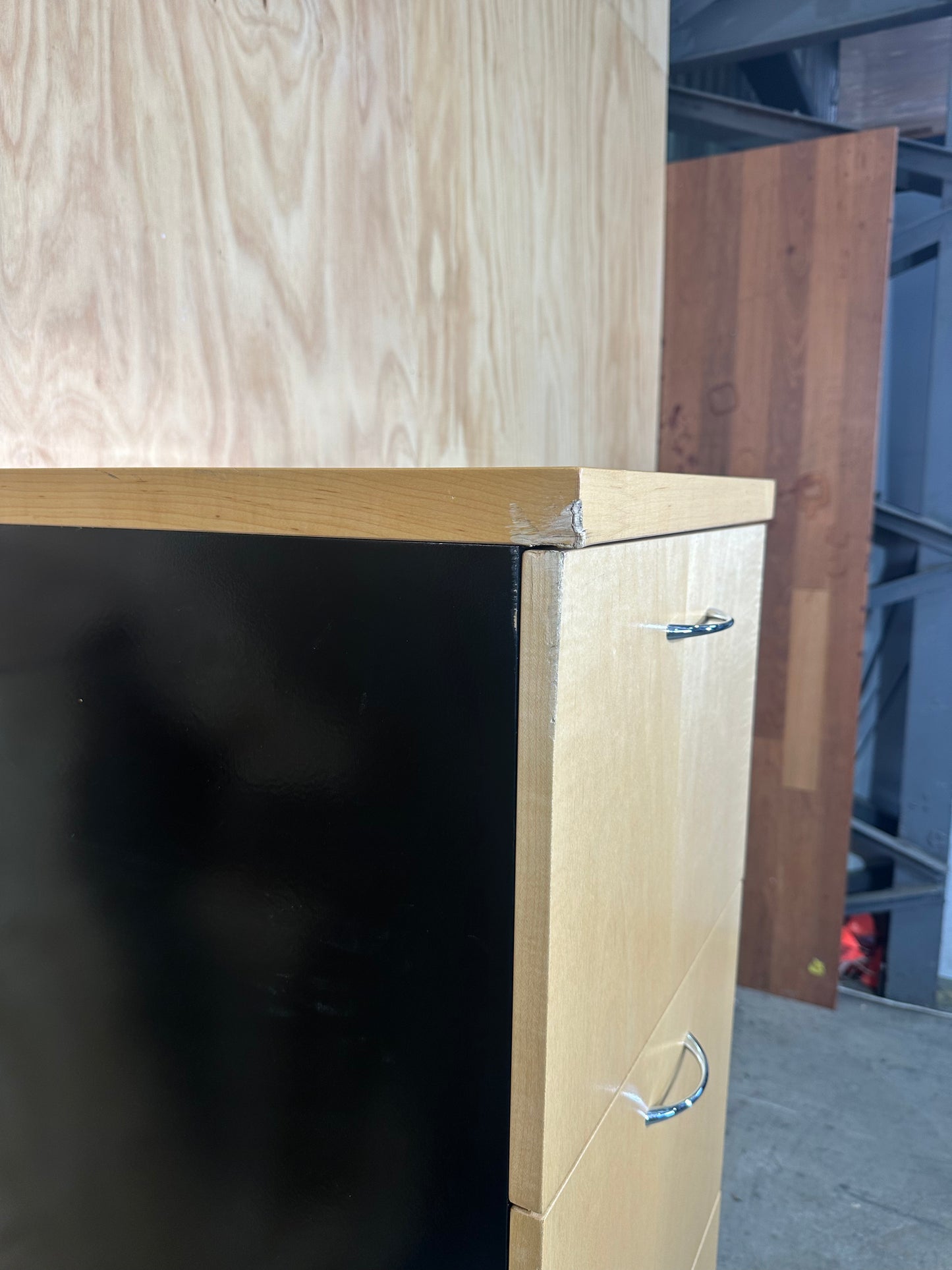 Timber veneer 4 drawer filing cabinet