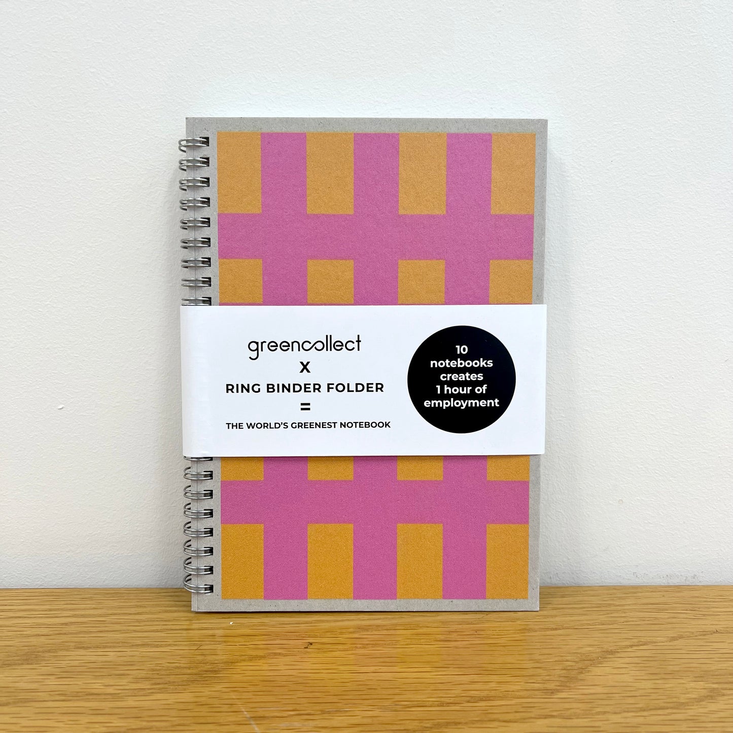 Green Collect Stripes and Circles Upcycled Notebook A5