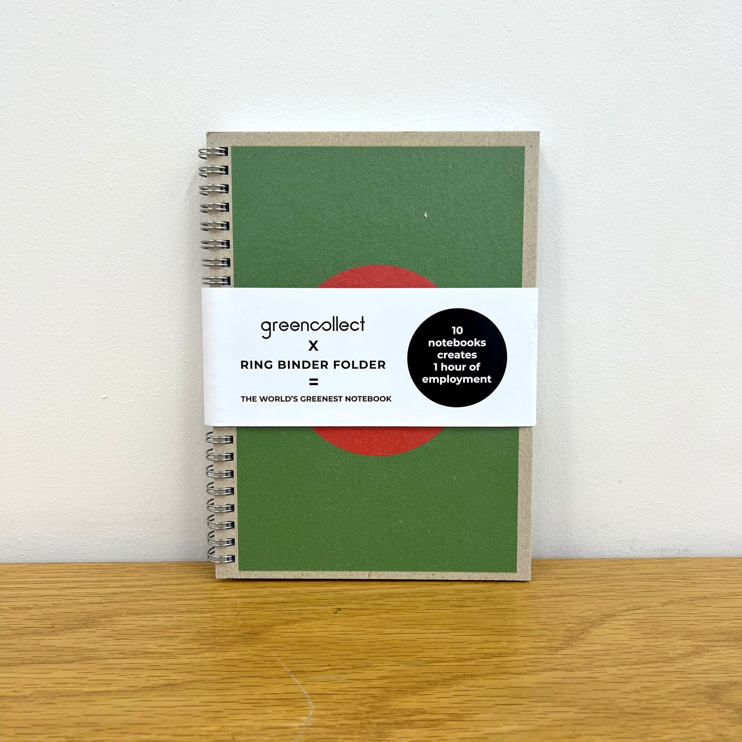 Green Collect Stripes and Circles Upcycled Notebook A5