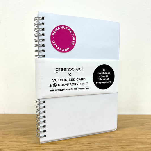 Green Collect White Polypropylene Upcycled Notebook A5