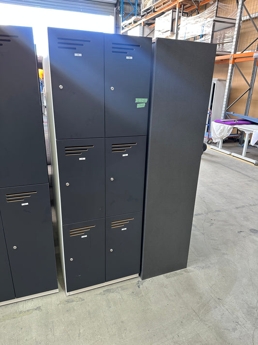 Double bay 6 unit locker in grey