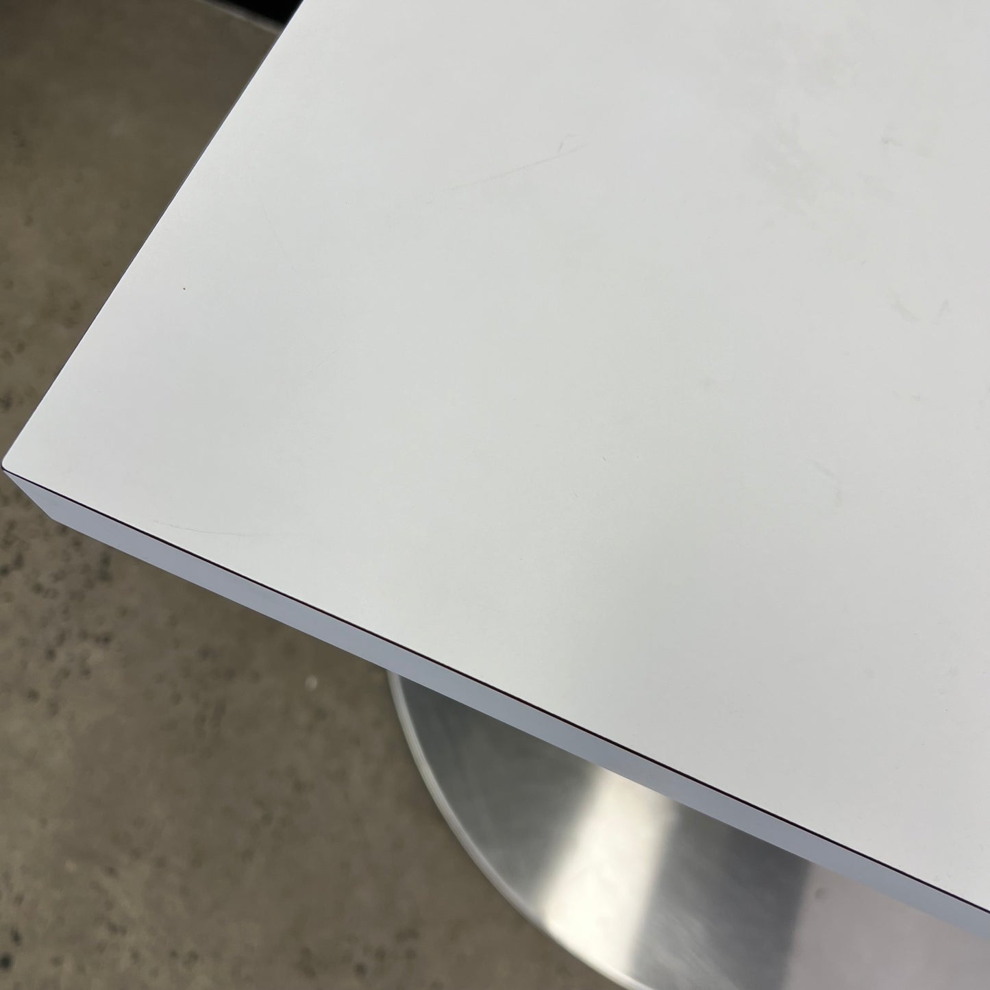 Cafe Table White Square on chrome base