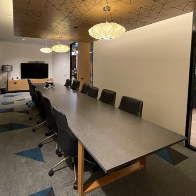 Boardroom Table Grey Top with Timber Base