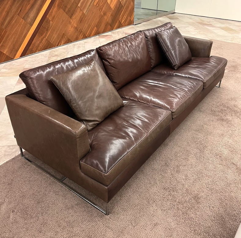 Jardan Executive Leather Sofa in Coffee Brown