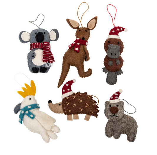 Pashom Felt Christmas Decoration - Australian Animals