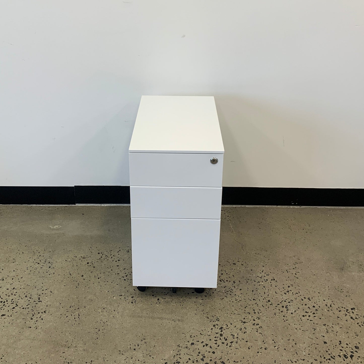 Pedestal Metal White Filing Cabinet Narrow