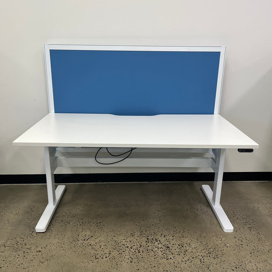 Agile Sit Stand Workstation Single Desk with Partition