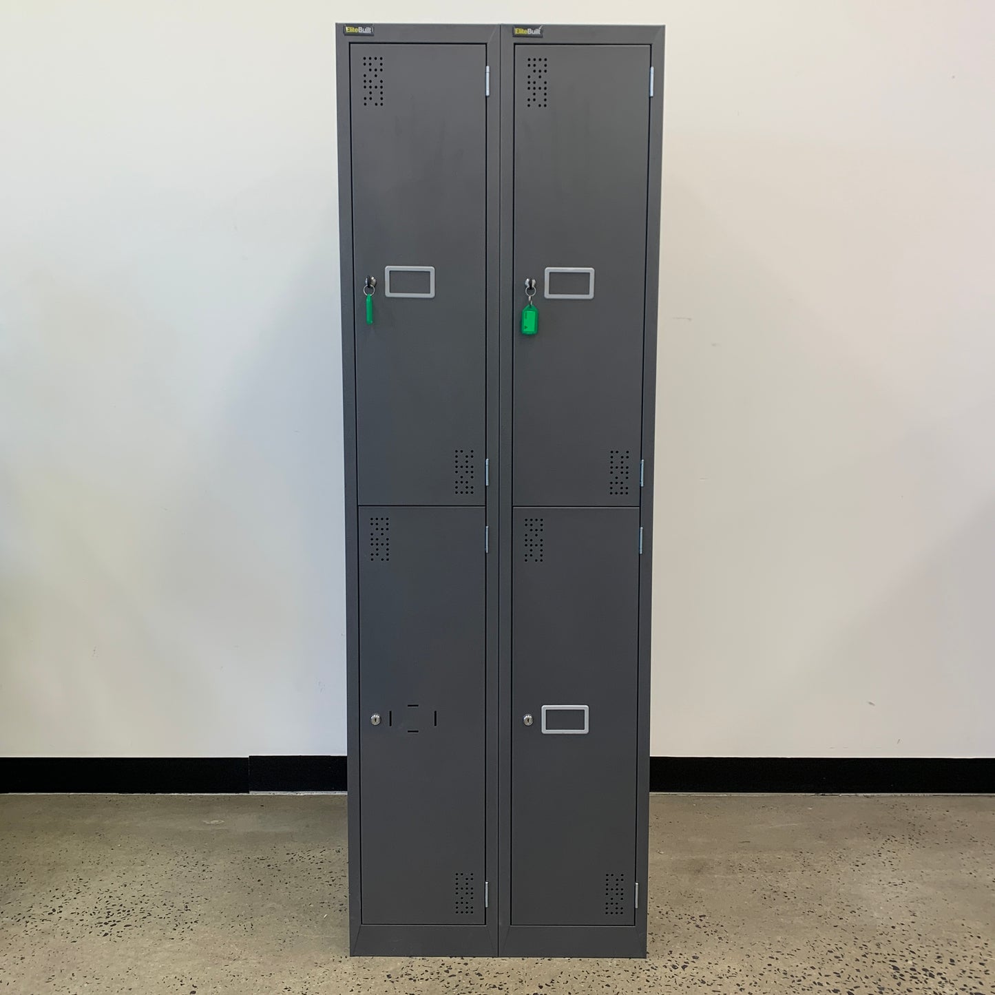 EliteBuilt Locker Double Bay Grey 4 Door