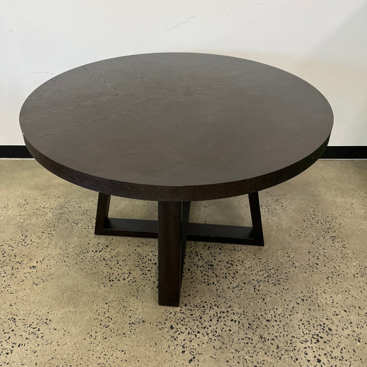 Globe West Round Black Dining Table with Black Wooden Base