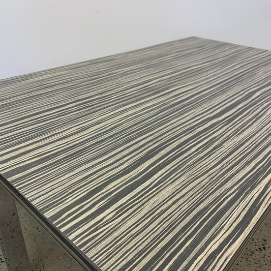Table Grey Wood Pattern with Chrome Legs