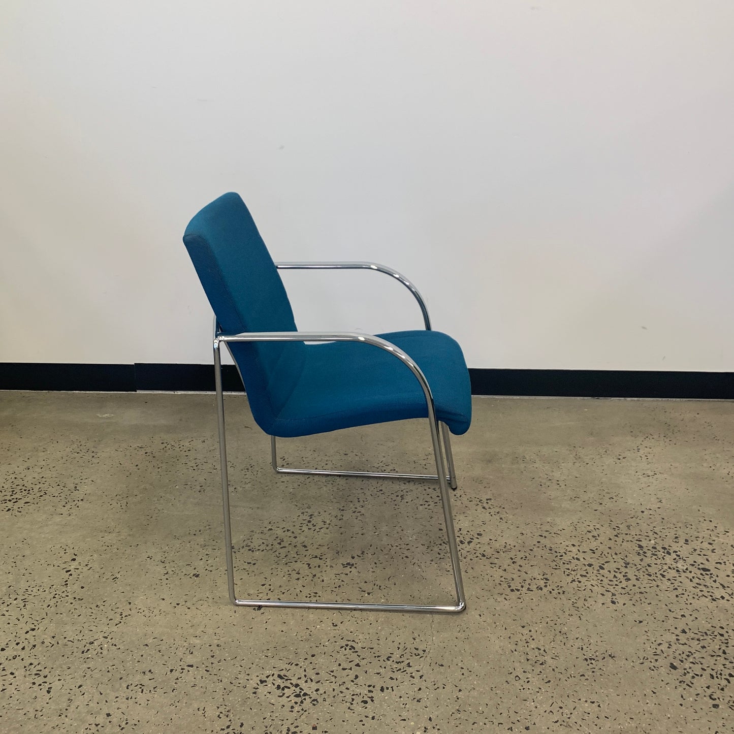 Turquoise Chrome Armchair Visitor Sled Base
