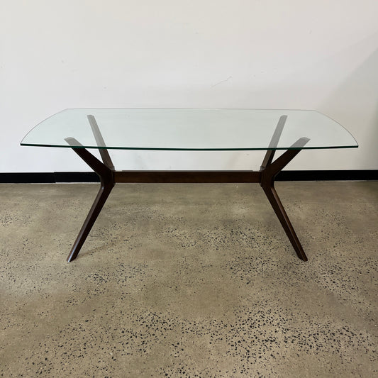 Willow by Interwood Brunel Glass Top Dining Table