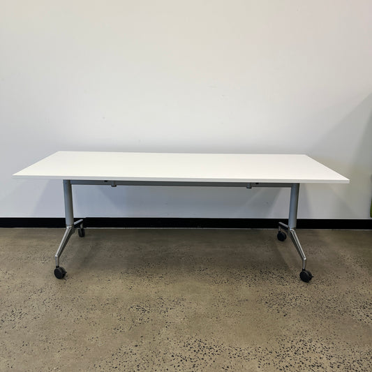 White Folding Flip Meeting Table