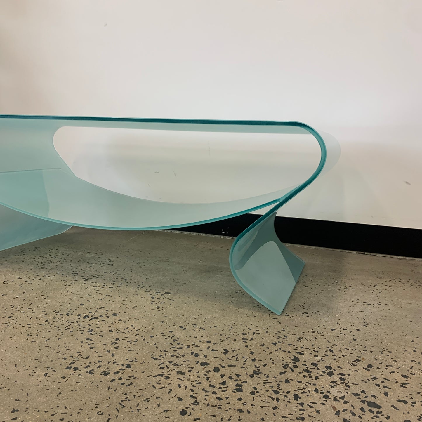 Glass Coffee Table with Curved Glass Shelf Insert