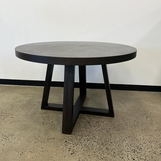 Globe West Round Black Dining Table with Black Wooden Base