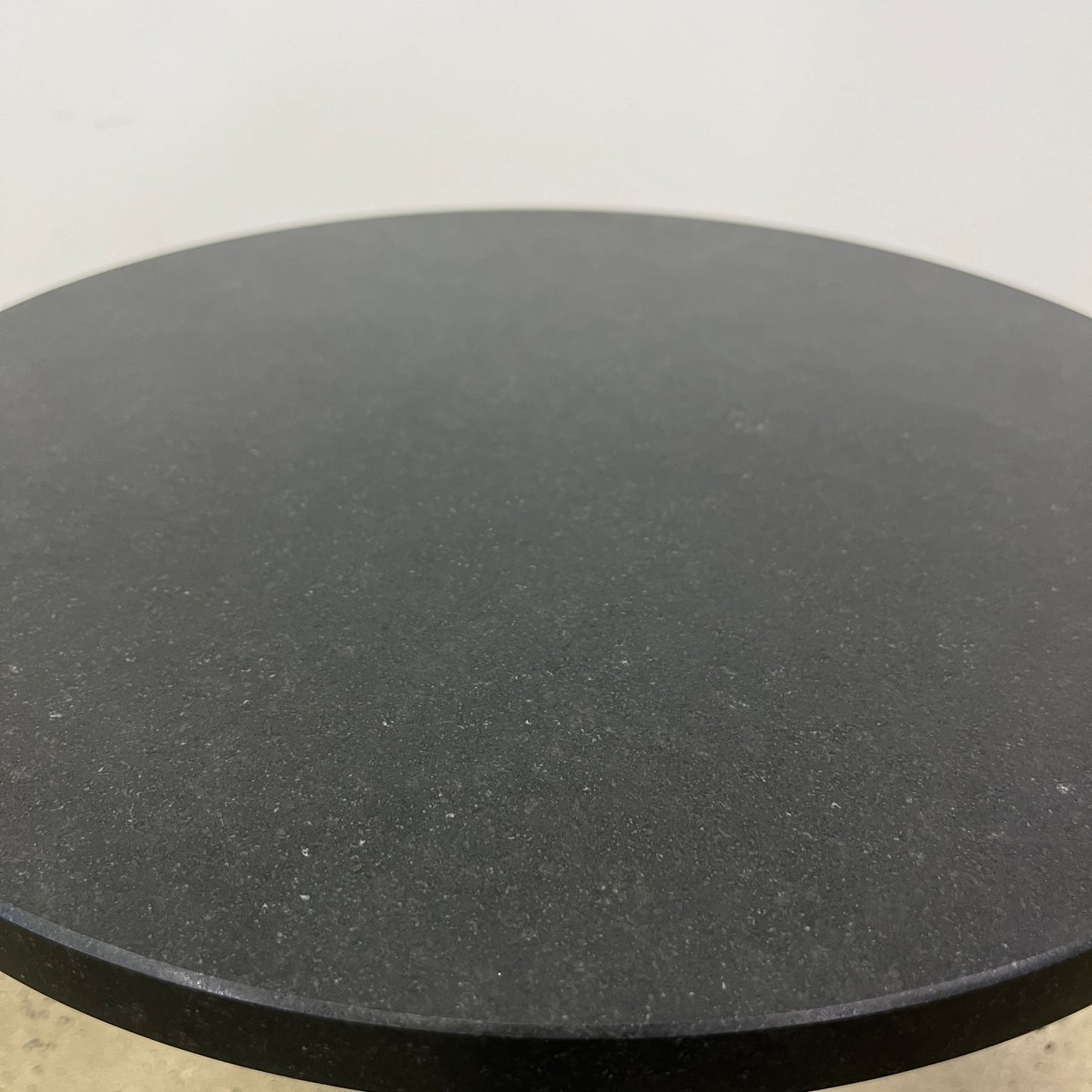 Small Circular Black Marble Top Side Cafe Table