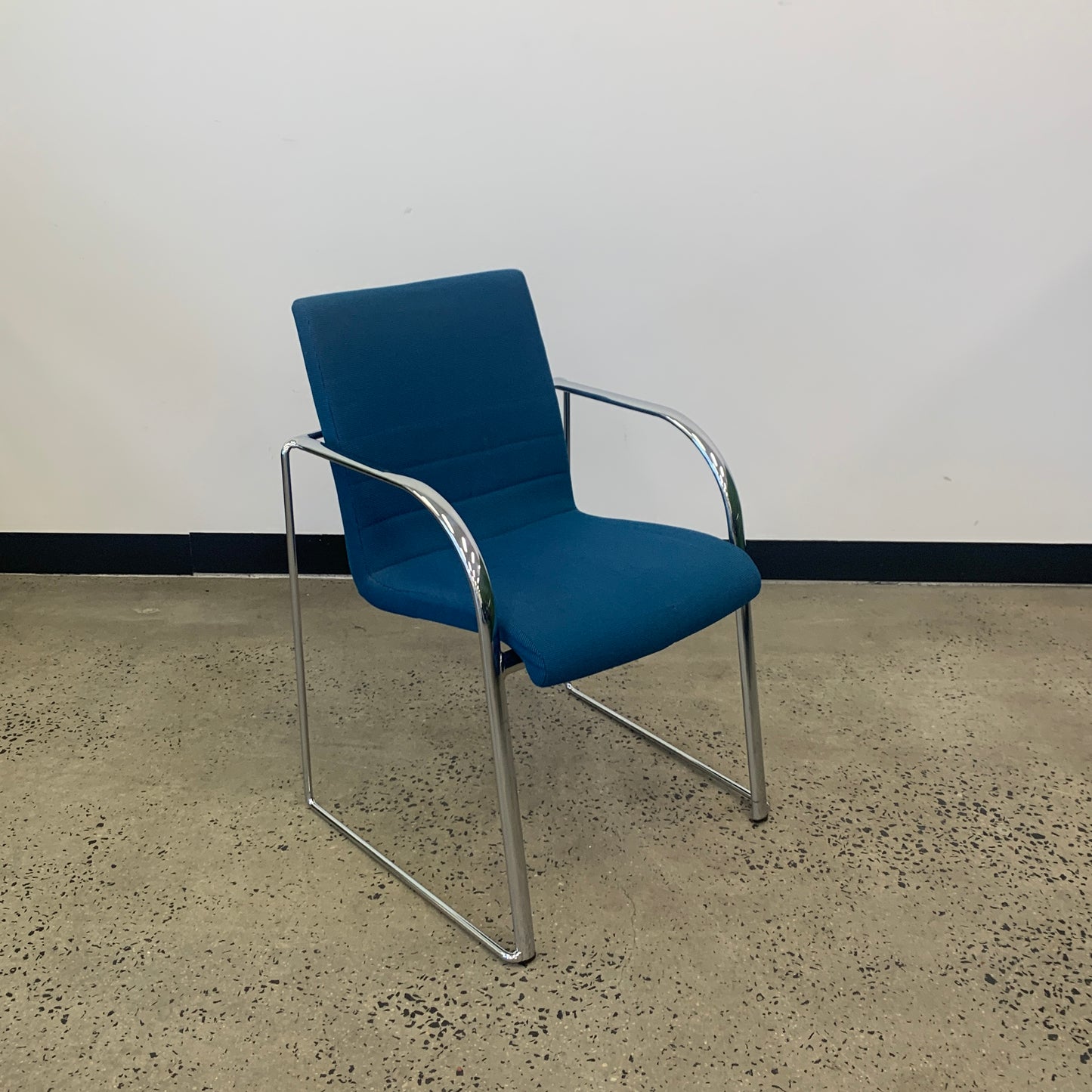 Turquoise Chrome Armchair Visitor Sled Base