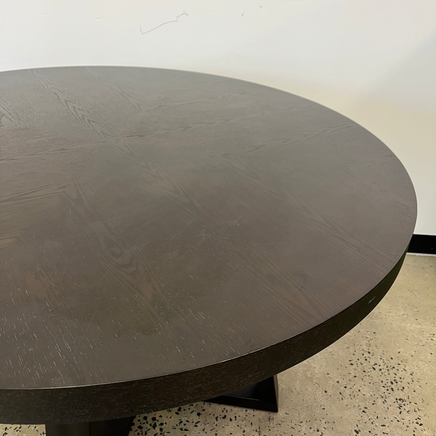 Globe West Round Black Dining Table with Black Wooden Base